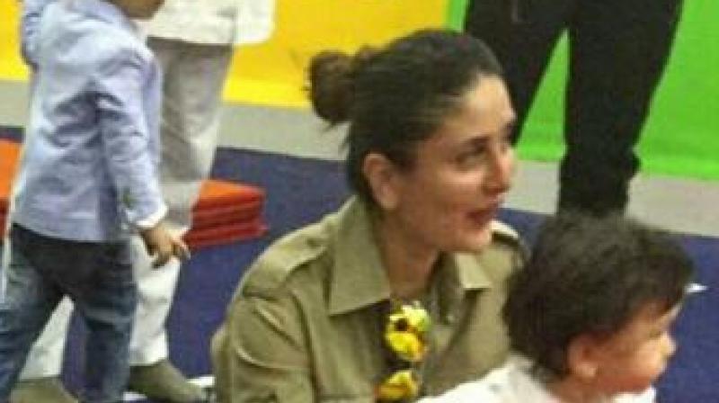 Kareena Kapoor Khan with Taimur Ali Khan at a birthday play date. Kareena Kapoor Khan with Taimur Ali Khan at a birthday play date.
