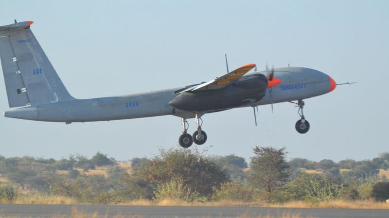Rustom 2 is being developed on the lines of predator drones of the US to carry out surveillance and reconnaissance (ISR) roles for the armed forces with an endurance of 24 hours. (Photo: ANI/Twitter) Rustom 2 is being developed on the lines of predator drones of the US to carry out surveillance and reconnaissance (ISR) roles for the armed forces with an endurance of 24 hours. (Photo: ANI/Twitter)