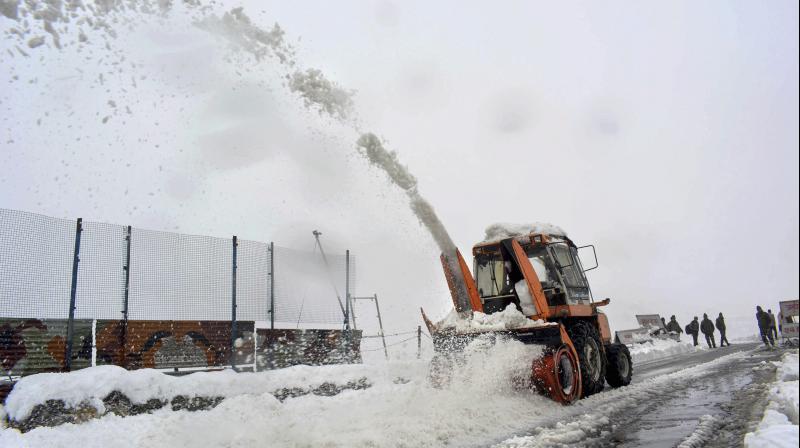 Senior Superintendent of Police, Ramban, Anita Sharma said a landslide struck the highway near Battery Cheshma along the Banihal-Ramban stretch, blocking the 270-km arterial road. (Photo: PTI) Senior Superintendent of Police, Ramban, Anita Sharma said a landslide struck the highway near Battery Cheshma along the Banihal-Ramban stretch, blocking the 270-km arterial road. (Photo: PTI)