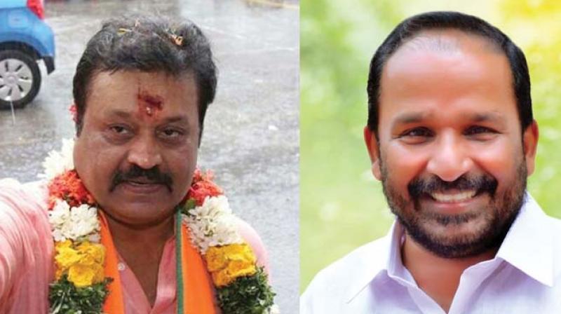 Suresh Gopi and T.N. Prathapan. Suresh Gopi and T.N. Prathapan.