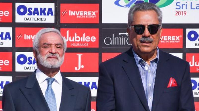 Zaheer Abbas (R) with PCB chairman Ehsan mani. Twitter Photo