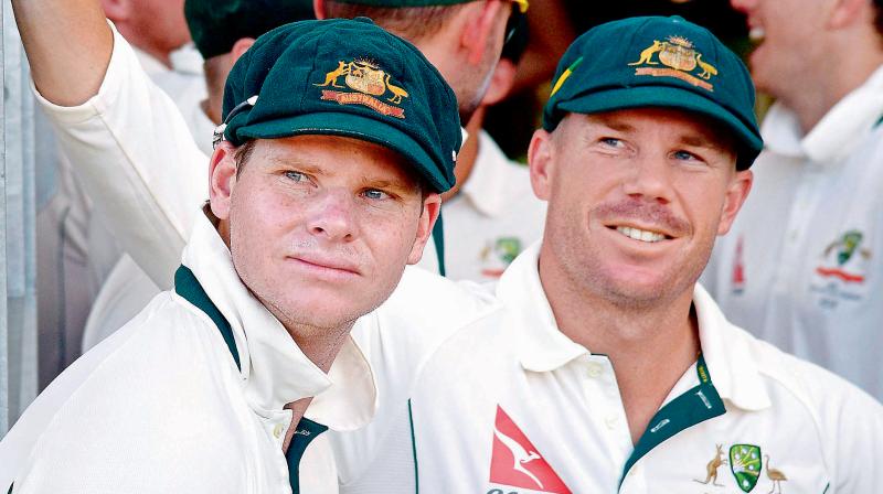 Steve Smith and David Warner, the nucleus of Australian batting. AFP Photo