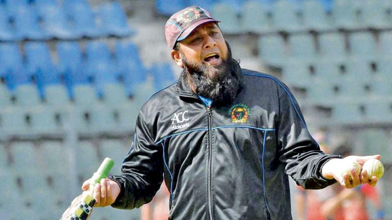 Former Pakistan player Inzamam ul-Haq who later coached Afghanistan team. PTI Photo.