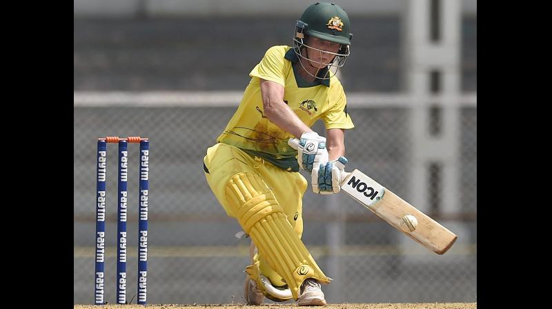 Australian cricketer Beth Mooney plays a shot during the Womens T20I Tri-series against India. PTI Photo