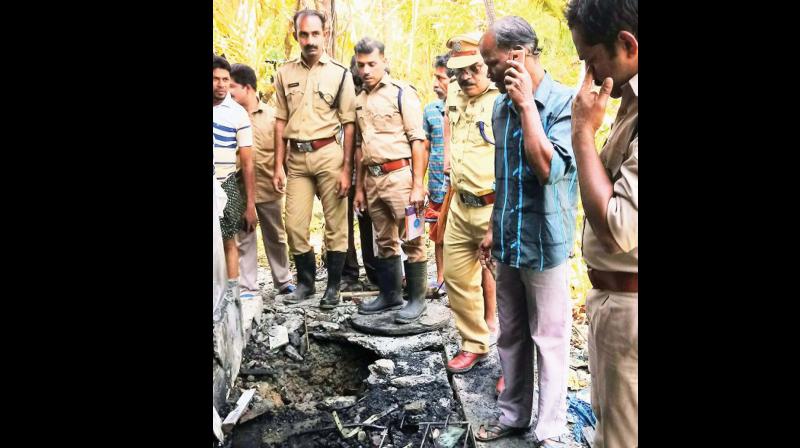 Fire force officials inspect blast site. (Photo: DC) Fire force officials inspect blast site. (Photo: DC)