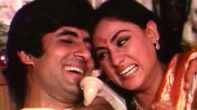 Amitabh and Jaya Bachchan in a movie still. Amitabh and Jaya Bachchan in a movie still.