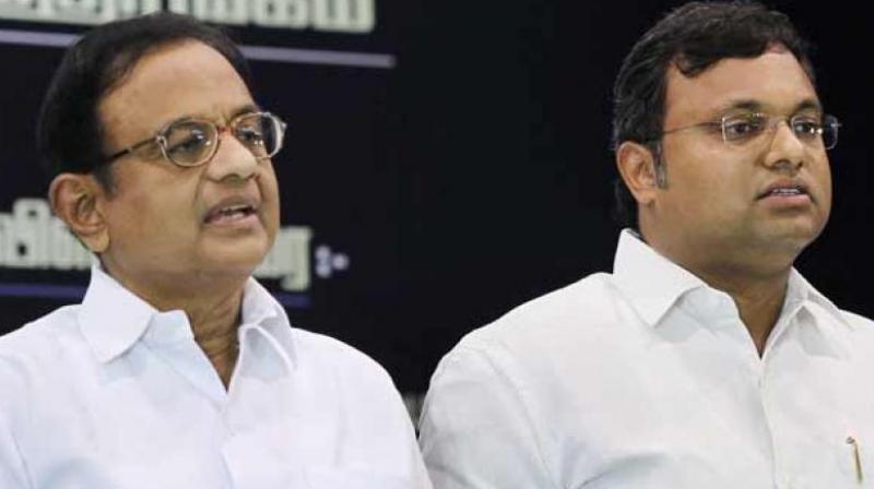 A Delhi court today extended the protection from arrest granted to former Union minister P Chidambaram and his son Karti in the Aircel-Maxis money laundering case till August 7. (Photo: File | PTI) A Delhi court today extended the protection from arrest granted to former Union minister P Chidambaram and his son Karti in the Aircel-Maxis money laundering case till August 7. (Photo: File | PTI)