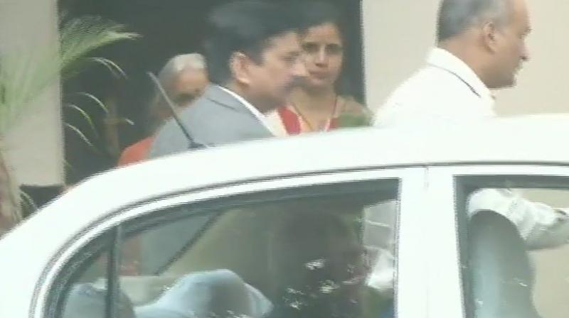 Foreign Secretary S Jaishankar and MEA spokesperson Raveesh Kumar were also in attendance at the meeting where Jadhav's mother Avanti and wife Chetankul met Sushma Swaraj. (Photo: Twitter | ANI) Foreign Secretary S Jaishankar and MEA spokesperson Raveesh Kumar were also in attendance at the meeting where Jadhav's mother Avanti and wife Chetankul met Sushma Swaraj. (Photo: Twitter | ANI)