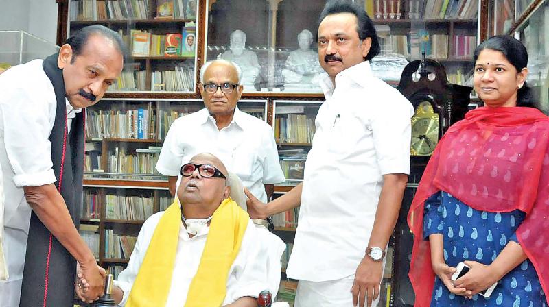 Vaiko visits Karunanidhi, breaks ice with MK Stalin