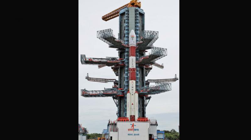 Fully integrated PSLV-C39 rocket ready to launch with the IRNSS-1H satellite at Sriharikota. Fully integrated PSLV-C39 rocket ready to launch with the IRNSS-1H satellite at Sriharikota.