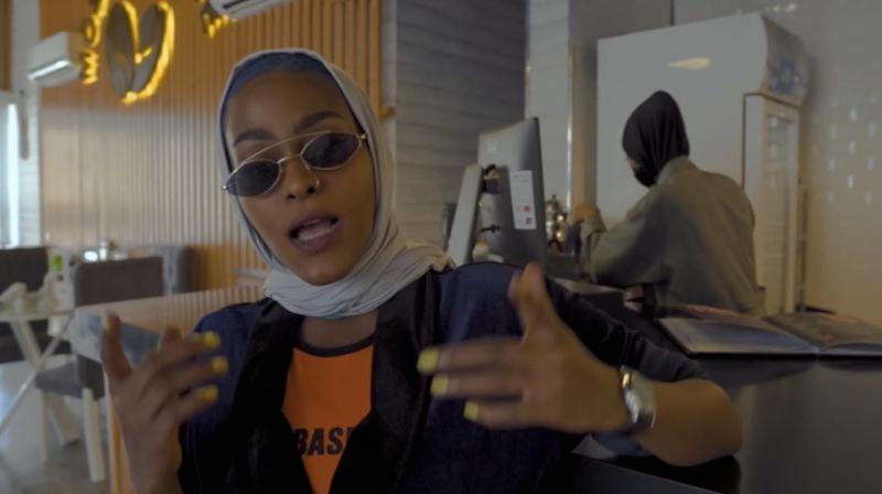 A screen grab from the video "Mecca girl" Source: Twitter A screen grab from the video "Mecca girl" Source: Twitter