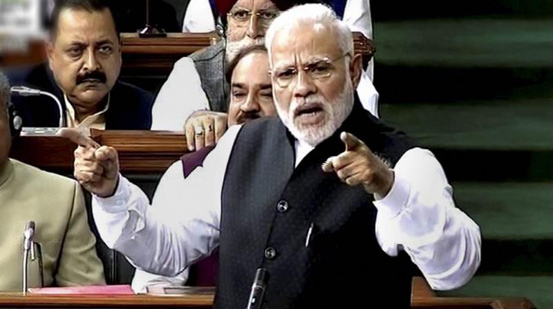 Prime Minister Narendra Modi speaks in Lok Sabha, in New Delhi. (Photo: PTI) Prime Minister Narendra Modi speaks in Lok Sabha, in New Delhi. (Photo: PTI)