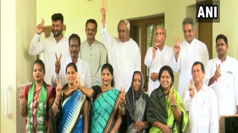 The new legislators held talks with party chief and also posed for a photograph, flashing the victory sign with Patnaik, after the meeting held in Bhubaneshwar. (Photo: ANI) The new legislators held talks with party chief and also posed for a photograph, flashing the victory sign with Patnaik, after the meeting held in Bhubaneshwar. (Photo: ANI)