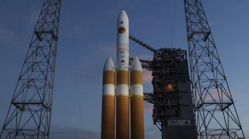 The early morning launch countdown was halted with just one minute, 55 seconds remaining, keeping the Delta IV rocket on its pad with the Parker Solar Probe. (Photo: NASA via AP) The early morning launch countdown was halted with just one minute, 55 seconds remaining, keeping the Delta IV rocket on its pad with the Parker Solar Probe. (Photo: NASA via AP)