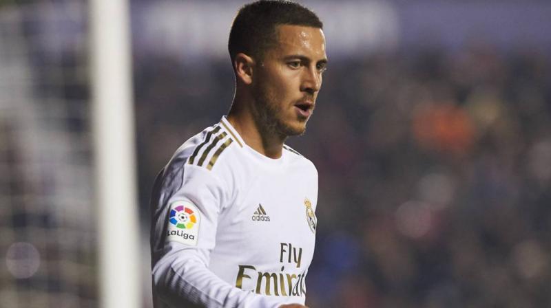 Real Madrid manager Zinedine Zidane says he is unsure if forward Eden Hazard will play again this season after fracturing his right ankle at the weekend. (Photo:AFP)