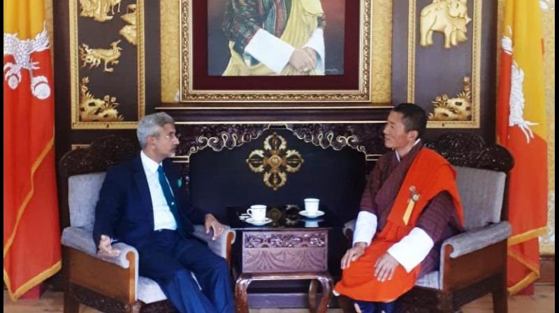 The dignitaries discussed important elements of the bilateral ties with emphasis on development partnership and cooperation in the hydropower sector. (Photo: Twitter | @MEAIndia) The dignitaries discussed important elements of the bilateral ties with emphasis on development partnership and cooperation in the hydropower sector. (Photo: Twitter | @MEAIndia)