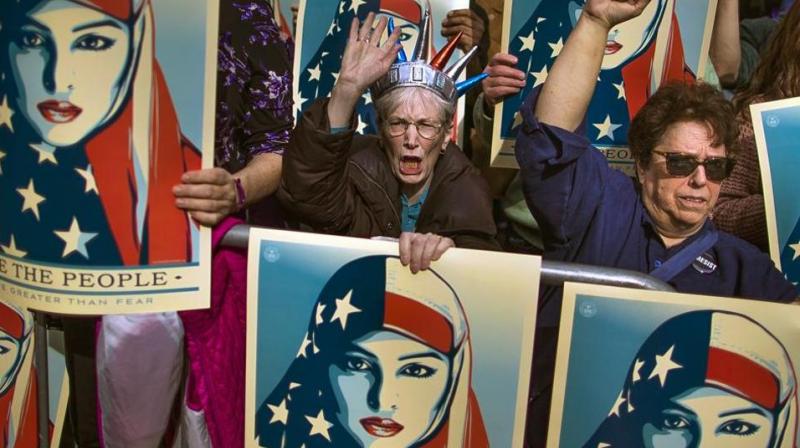 Muslims in the US are reportedly anxious after President Donald Trump signed an executive order that banned travel from seven Muslim-dominated countries. The order was struck down by the courts later. (Photo: AP/ File) Muslims in the US are reportedly anxious after President Donald Trump signed an executive order that banned travel from seven Muslim-dominated countries. The order was struck down by the courts later. (Photo: AP/ File)