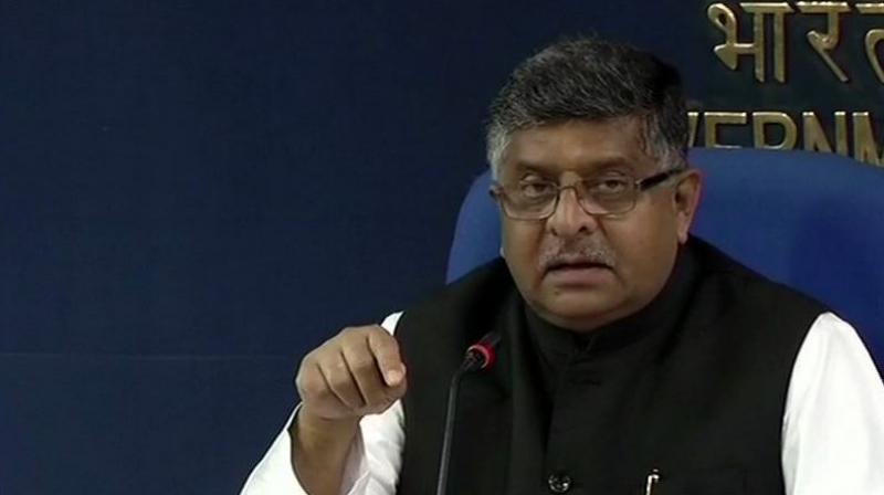 IT Minister Ravi Shankar Prasad. IT Minister Ravi Shankar Prasad.