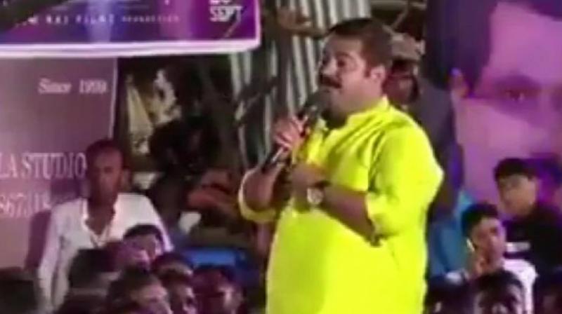 With Ram Kadam's remarks triggering an 'outrage', the MNS and NCP Wednesday likened him to demon king Ravan for making the anti-women remark. (Photo: ANI | Twitter) With Ram Kadam's remarks triggering an 'outrage', the MNS and NCP Wednesday likened him to demon king Ravan for making the anti-women remark. (Photo: ANI | Twitter)