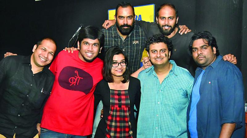 Performers: (Top row, left to right) Rajasekhar Mamidanna and Vivek Muralidharan. (Bottom row) Nitin, Yash, Manjusha, Aditya Sridhar and Sandesh Johnny Performers: (Top row, left to right) Rajasekhar Mamidanna and Vivek Muralidharan. (Bottom row) Nitin, Yash, Manjusha, Aditya Sridhar and Sandesh Johnny