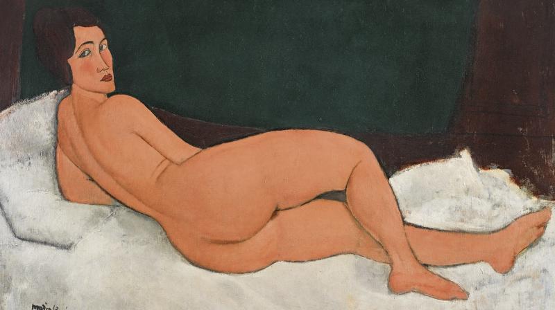 This 1917 oil painting, "Nu couche (sur le cote gauche)" by Amedeo Modigliani, will be auctioned at Sotheby's in New York in their Impressionist & Modern Art evening sale Monday, May 14, 2018. (Photo: AP) This 1917 oil painting, "Nu couche (sur le cote gauche)" by Amedeo Modigliani, will be auctioned at Sotheby's in New York in their Impressionist & Modern Art evening sale Monday, May 14, 2018. (Photo: AP)
