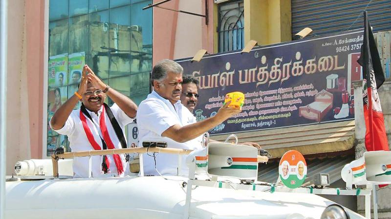 G.K.Vasan at the election campaign at Thanjavur on Monday. (Photo: DC) G.K.Vasan at the election campaign at Thanjavur on Monday. (Photo: DC)