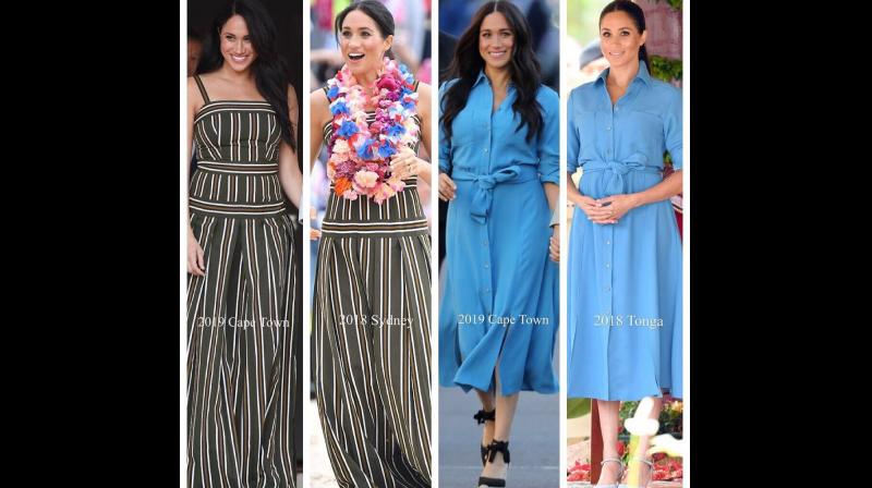 The 38-year-old royal opted for different footwear with the outfit. She paired the dress with her go-to black wedges. (Photo: Instagram) The 38-year-old royal opted for different footwear with the outfit. She paired the dress with her go-to black wedges. (Photo: Instagram)