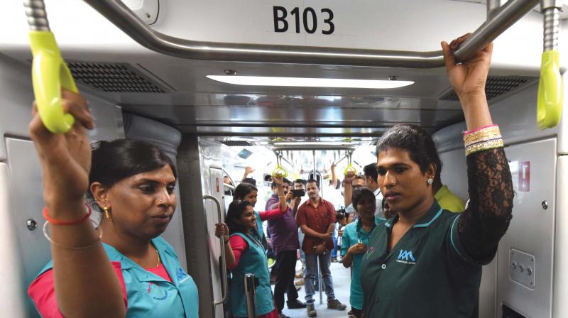 Transgenders on the Kochi Metro (file pic) Transgenders on the Kochi Metro (file pic)