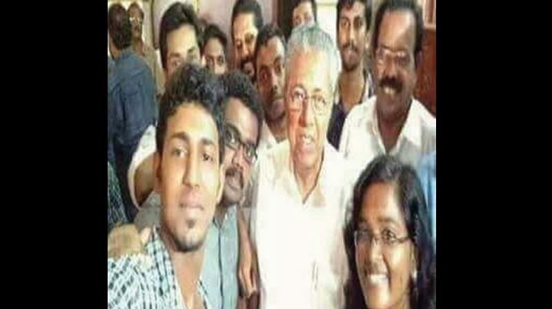 Akash Thillankery with Chief Minister Pinarayi Vijayan. Akash Thillankery with Chief Minister Pinarayi Vijayan.