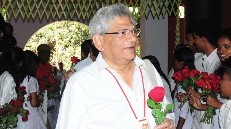 CPM general secretary Sitaram Yechury arrives at the party state conference venue in Thrissur on Thursday. (Photo: ANUP K. VENU) CPM general secretary Sitaram Yechury arrives at the party state conference venue in Thrissur on Thursday. (Photo: ANUP K. VENU)