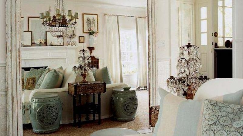 The use of mirrors lends depth to rooms The use of mirrors lends depth to rooms