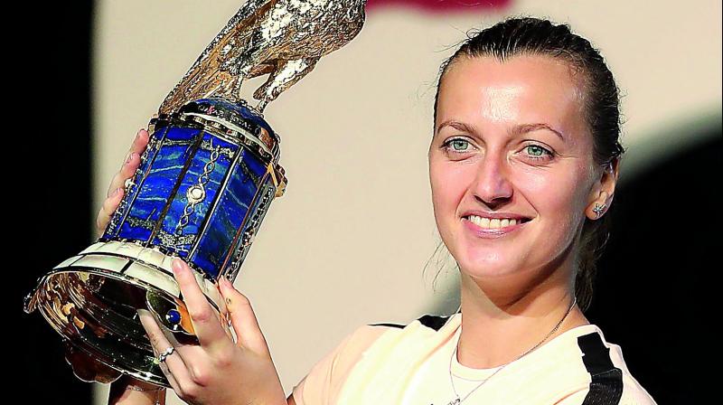 Gassed Kvitova Still Extends Streak, beats Muguruza for WTA Doha Trophy