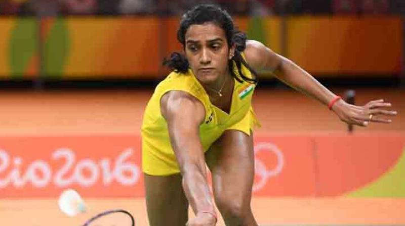 The sixth seed PV Sindhu defeated Danish Mette Poulsen 21-10, 21-11 in the first round match of the championship. (Photo: AFP) The sixth seed PV Sindhu defeated Danish Mette Poulsen 21-10, 21-11 in the first round match of the championship. (Photo: AFP)