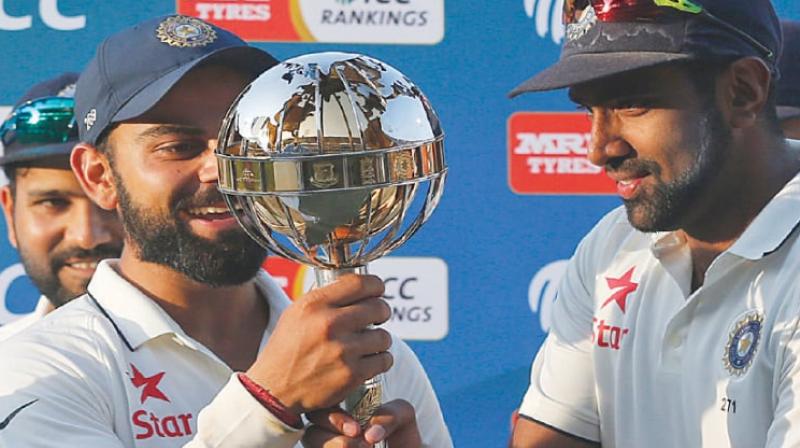 India captain Virat Kohli on Wednesday rated the World Test Championship as the biggest among all the ICC events in the wake of revelations that the games governing body is planning to have more flagship white ball tournaments during the next eight-year cycle from 2023-2031. (Photo:AP)