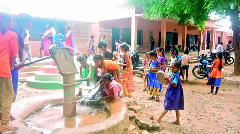 Children at the mandal parishad school in Atmakur village of Durgi Mandal, Guntur district. (Photo: DC) Children at the mandal parishad school in Atmakur village of Durgi Mandal, Guntur district. (Photo: DC)