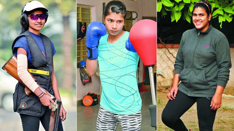 Katyayani Raju Dandu, Nikhat Zareen, Malli Priya Madhuri Katyayani Raju Dandu, Nikhat Zareen, Malli Priya Madhuri