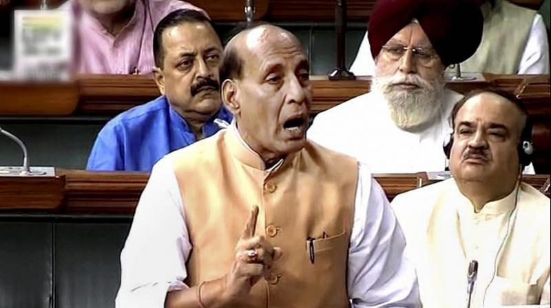 Making a suo motu statement in the Lok Sabha during Zero Hour on the large scale violence during Monday's Bharat Bandh,Union Home Minister Rajnath Singh said 8 people were killed during the bandh. (Photo: File | PTI) Making a suo motu statement in the Lok Sabha during Zero Hour on the large scale violence during Monday's Bharat Bandh,Union Home Minister Rajnath Singh said 8 people were killed during the bandh. (Photo: File | PTI)