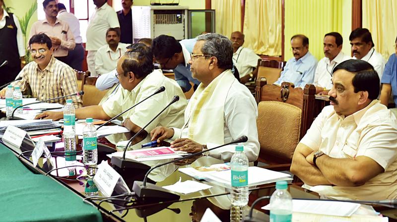 CM Siddaramaiah during the pre-budget meeting in Bengaluru on Friday. (Photo: DC) CM Siddaramaiah during the pre-budget meeting in Bengaluru on Friday. (Photo: DC)