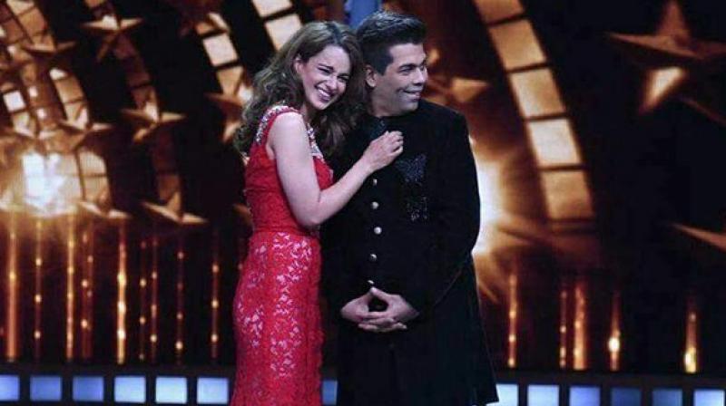 Kangana Ranaut and Karan Johar on the sets of 'India's Next Superstars.' Kangana Ranaut and Karan Johar on the sets of 'India's Next Superstars.'