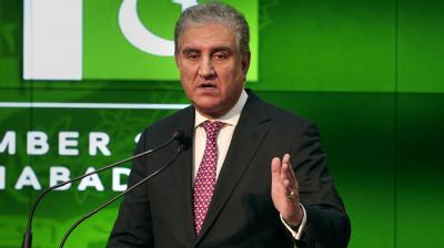 Pakistan's Foreign Minister Shah Mahmood Qureshi speaks during a joint press conference, in Islamabad, Pakistan. (AP/Anjum Naveed, File)