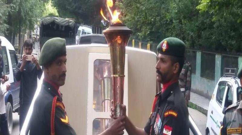 Earlier today, Rajnath Singh reached the Kargil War Memorial in Drass. (Photo: ANI) Earlier today, Rajnath Singh reached the Kargil War Memorial in Drass. (Photo: ANI)