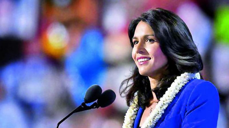 Gabbard and her campaign are seeking an injunction against Google from further meddling in the election and damages of at least USD 50 million, the report said. (Photo: File) Gabbard and her campaign are seeking an injunction against Google from further meddling in the election and damages of at least USD 50 million, the report said. (Photo: File)