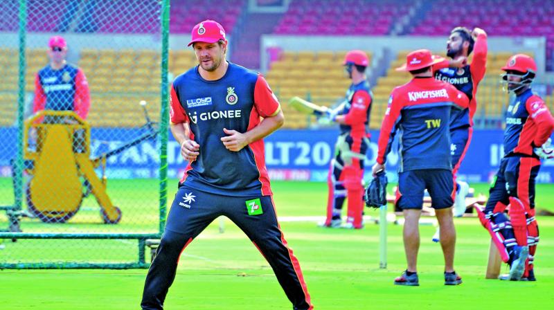 RCB’s Shane Watson during a training session. (Photo: Shashidhar B.) RCB’s Shane Watson during a training session. (Photo: Shashidhar B.)