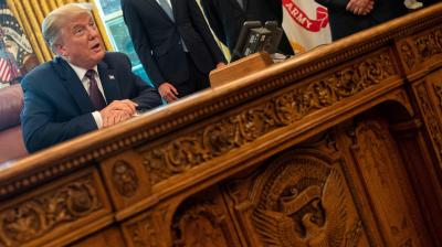 President Donald Trump at the Oval Office on Friday. (AFP)