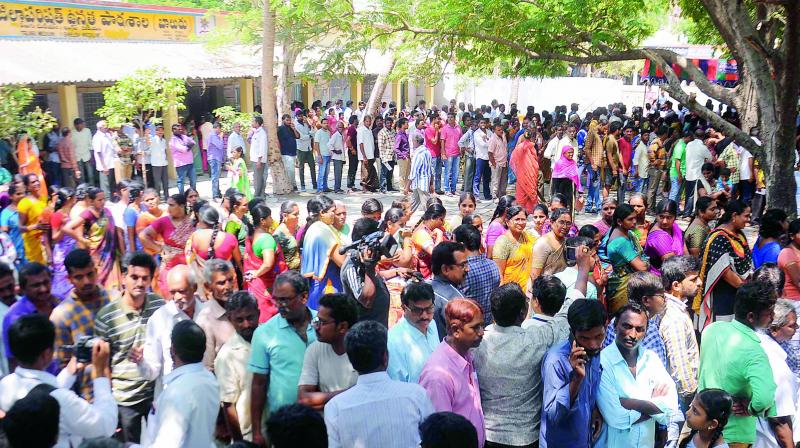 Elections for the 18 assembly segments where bypolls are being held saw a turnout of 55.97 per cent at 3 pm. Elections for the 18 assembly segments where bypolls are being held saw a turnout of 55.97 per cent at 3 pm.