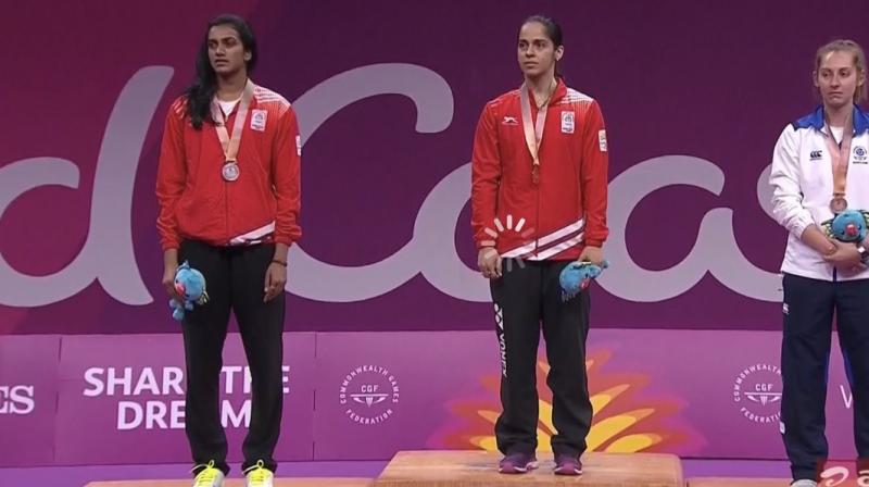 Saina was the pillar of India's gold-winning campaign in the team championship earlier, playing every one of the singles matches due to Sindhu's injury. (Photo: IOA / Twitter) Saina was the pillar of India's gold-winning campaign in the team championship earlier, playing every one of the singles matches due to Sindhu's injury. (Photo: IOA / Twitter)