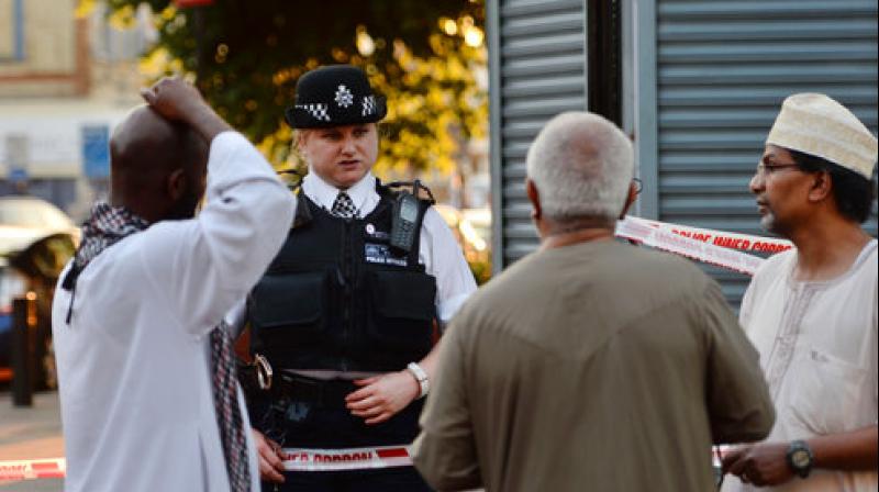 The hired vehicle swerved into a group of people leaving prayers shortly after midnight at the Finsbury Park Mosque, one of the biggest in the country, witnesses said. (Photo: AP) The hired vehicle swerved into a group of people leaving prayers shortly after midnight at the Finsbury Park Mosque, one of the biggest in the country, witnesses said. (Photo: AP)