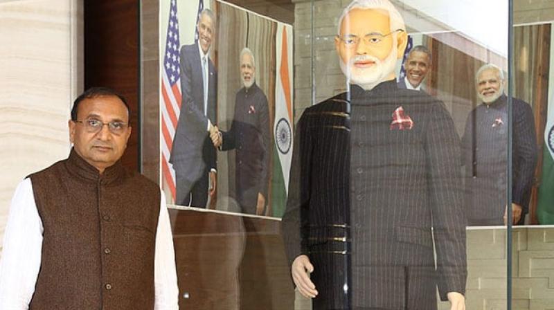 Laljibhai Patel, chairman of Dharmanandan Diamonds Pvt Ltd, had hit the headlines in 2015 when he bought Modi's much-famed pinstripe suit for Rs. 4.31 crore in a public auction. (Photo: Guinnessworlrecords.com) Laljibhai Patel, chairman of Dharmanandan Diamonds Pvt Ltd, had hit the headlines in 2015 when he bought Modi's much-famed pinstripe suit for Rs. 4.31 crore in a public auction. (Photo: Guinnessworlrecords.com)