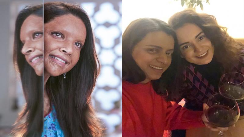 Kangana Ranaut's sister Rangoli Chandel praises Deepika Padukone after seeing her Chhapaak's look. (Photo: Twitter) Kangana Ranaut's sister Rangoli Chandel praises Deepika Padukone after seeing her Chhapaak's look. (Photo: Twitter)