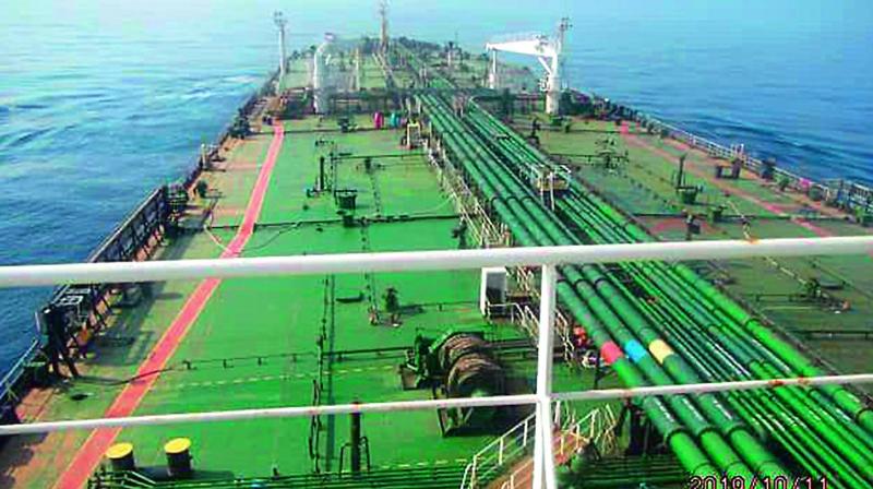 The Iranian crude oil tanker Sabiti sailing in the Red Sea. (Photo: AFP) The Iranian crude oil tanker Sabiti sailing in the Red Sea. (Photo: AFP)